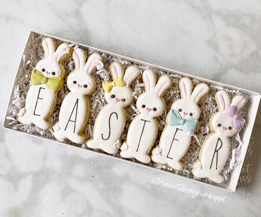 Cookie Cutters - Long Easter Bunny Set - Cookie Cutters - The Sweet Designs Shoppe - TSDS - - ALL,Animal,Animals,Animals and Insects,Cookie Cutter,Easter,Easter / Spring,letter,Lettering,Letters,letters and numbers,Mini Sets,Plaque,Plaques,PLAQUES HANDLETTERING,Promocode,regular sets,set,STL