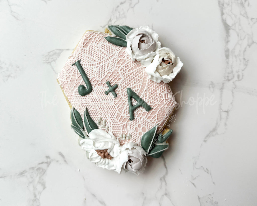 Cookie Cutters - Long Eucalyptus Floral Hexagonal Plaque - Cookie Cutter - The Sweet Designs Shoppe - TSDS - - ALL,Cookie Cutter,Flower,Flowers,handlettering,Leaves and Flowers,Married,Party,Plaque,Plaques,PLAQUES HANDLETTERING,Promocode,STL,Wedding