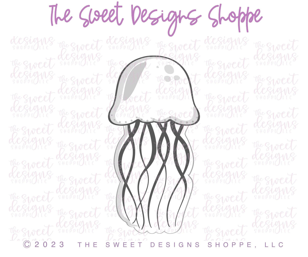 Cookie Cutters - Long Jellyfish - Cookie Cutter - The Sweet Designs Shoppe - TSDS - - ALL,Animal,Animals,Animals and Insects,Cookie Cutter,Kids / Fantasy,Promocode,STL,summer,under the sea
