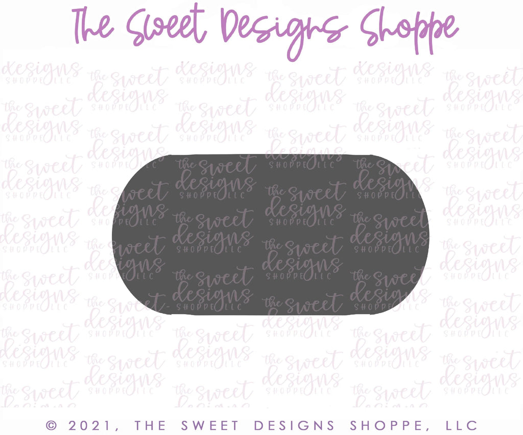 Cookie Cutters - Long Oval Plaque A - Cookie Cutter - Sweet Designs Shoppe - - ALL, basic, Basic Shapes, BasicShapes, Birthday, Cookie Cutter, Plaque, Plaques, PLAQUES HANDLETTERING, Promocode, Sweet, Sweets