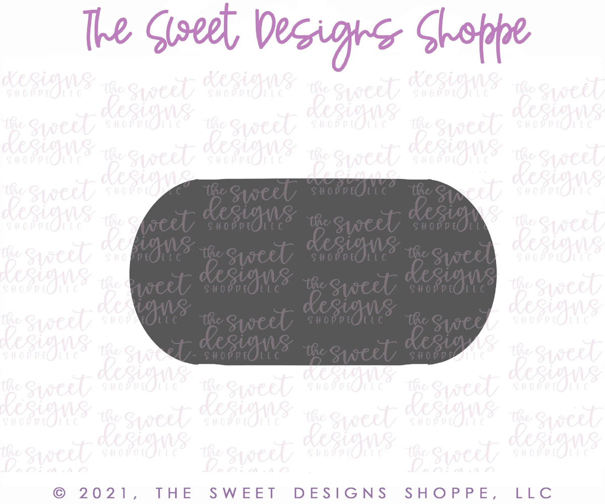 Cookie Cutters - Long Oval Plaque A - Cookie Cutter - The Sweet Designs Shoppe - TSDS - - ALL,basic,Basic Shapes,BasicShapes,Birthday,Cookie Cutter,Plaque,Plaques,PLAQUES HANDLETTERING,Promocode,STL,Sweet,Sweets