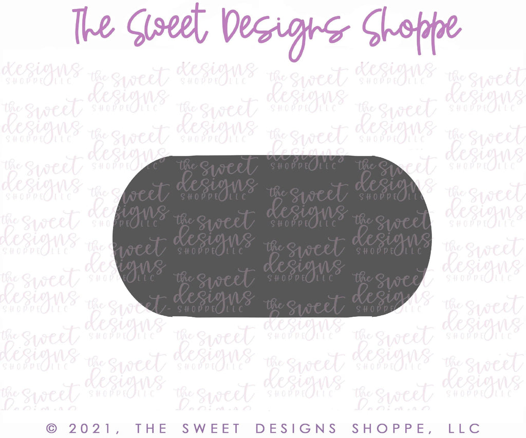 Cookie Cutters - Long Oval Plaque A - Cookie Cutter - The Sweet Designs Shoppe - - ALL, basic, Basic Shapes, BasicShapes, Birthday, Cookie Cutter, Plaque, Plaques, PLAQUES HANDLETTERING, Promocode, Sweet, Sweets