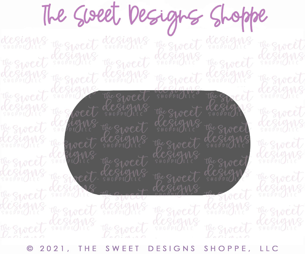 Cookie Cutters - Long Oval Plaque B - Cookie Cutter - Sweet Designs Shoppe - - ALL, basic, Basic Shapes, BasicShapes, Birthday, Cookie Cutter, Plaque, Plaques, PLAQUES HANDLETTERING, Promocode, Sweet, Sweets