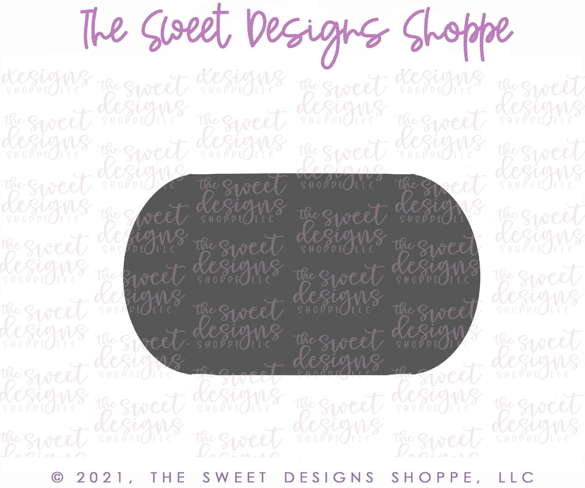 Cookie Cutters - Long Oval Plaque B - Cookie Cutter - The Sweet Designs Shoppe - TSDS - - ALL,basic,Basic Shapes,BasicShapes,Birthday,Cookie Cutter,Plaque,Plaques,PLAQUES HANDLETTERING,Promocode,STL,Sweet,Sweets
