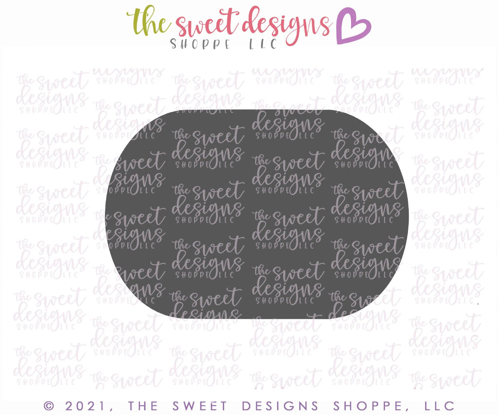 Cookie Cutters - Long Oval Plaque D - Cookie Cutter - The Sweet Designs Shoppe - - ALL, basic, Basic Shapes, BasicShapes, Birthday, Cookie Cutter, Plaque, Plaques, PLAQUES HANDLETTERING, Promocode, Sweet, Sweets