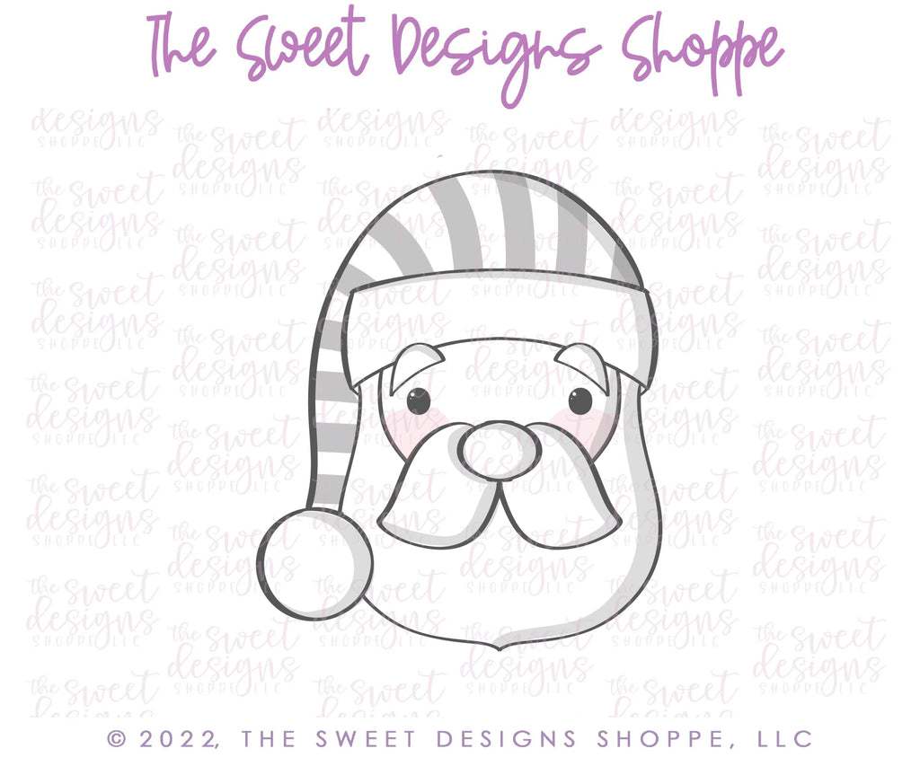 Cookie Cutters - Long Pajama Santa Face - Cookie Cutter - Sweet Designs Shoppe - - ALL, Christmas, Christmas / Winter, Christmas Cookies, Cookie Cutter, Promocode, Santa, Santa Face
