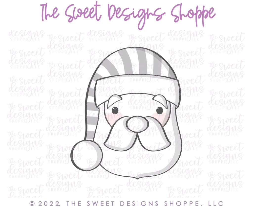 Cookie Cutters - Long Pajama Santa Face - Cookie Cutter - The Sweet Designs Shoppe - - ALL, Christmas, Christmas / Winter, Christmas Cookies, Cookie Cutter, Promocode, Santa, Santa Face