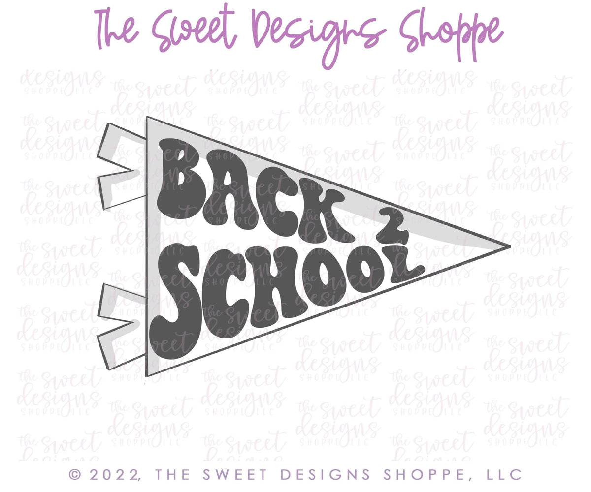 Cookie Cutters - Long Pennant - Cookie Cutter - The Sweet Designs Shoppe - TSDS - - ALL,back to school,Birthday,Cookie Cutter,flag,happybirthdday,Party,Plaque,Plaques,PLAQUES HANDLETTERING,Promocode,School,School / Graduation,school supplies,STL