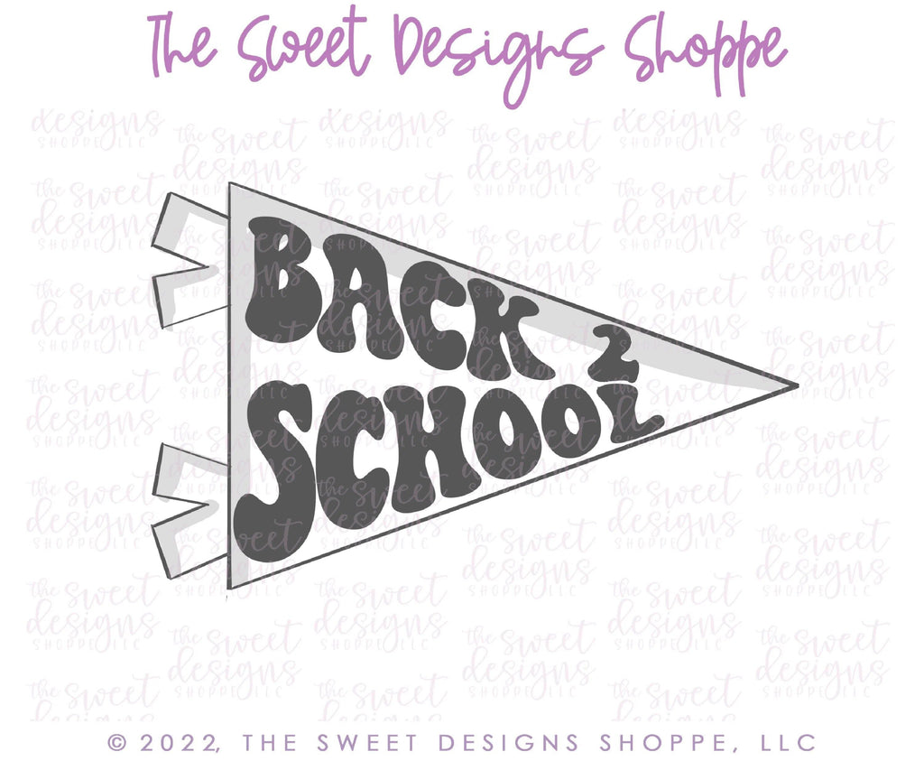 Cookie Cutters - Long Pennant - Cookie Cutter - The Sweet Designs Shoppe - TSDS - - ALL,back to school,Birthday,Cookie Cutter,flag,happybirthdday,Party,Plaque,Plaques,PLAQUES HANDLETTERING,Promocode,School,School / Graduation,school supplies,STL