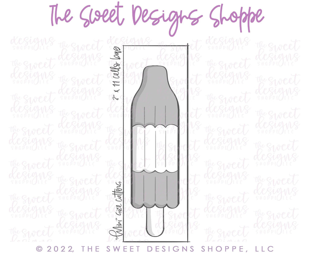 Cookie Cutters - Long Popsicle - Cookie Cutter - The Sweet Designs Shoppe - Single Size ( 7-1/4" High x 2" Wide) - ALL, celebration, cone, Cookie Cutter, dad, Father, Fathers Day, Food, Food & Beverages, grandfather, Ice Cream, icecream, pop, popscicle, Promocode, Summer, Sweet, Sweets, valentine, valentines