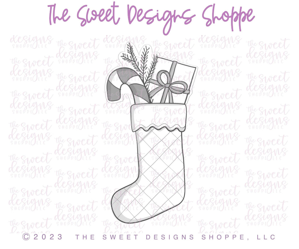 Cookie Cutters - Long Stocking with Candy Cane - Cookie Cutter - The Sweet Designs Shoppe - - advent, Advent Calendar, ALL, Christmas, Christmas / Winter, Christmas Cookies, Cookie Cutter, modern, Promocode