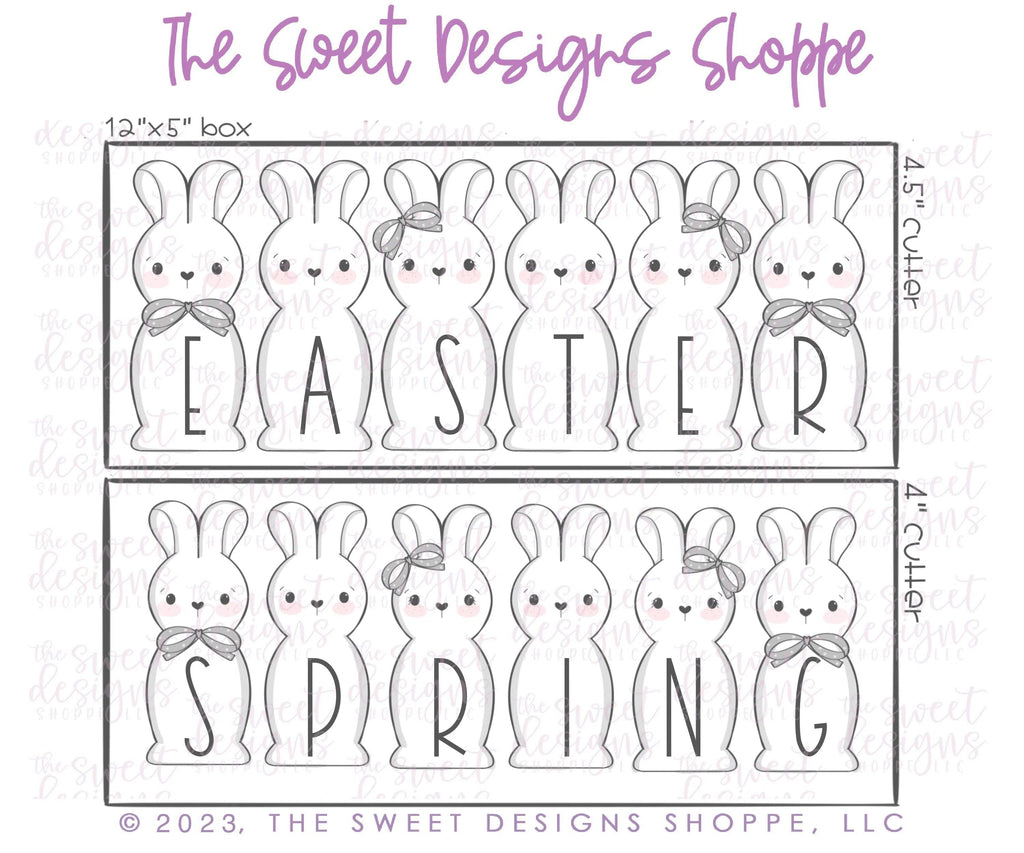 Cookie Cutters - Long Stout Easter Bunny Set - Set of 3- Cookie Cutters - The Sweet Designs Shoppe - TSDS - - ALL,Animal,Animals,Animals and Insects,Cookie Cutter,Easter,Easter / Spring,letter,Lettering,Letters,letters and numbers,Mini Sets,Plaque,Plaques,PLAQUES HANDLETTERING,Promocode,regular sets,set