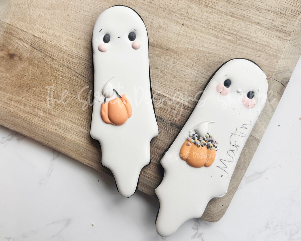 Cookie Cutters - Long Traditional Ghosts Pair Cookie Cutter Set - Set of 2 - Cookie Cutters - The Sweet Designs Shoppe - Set of 2 - One Size (5-3/4" Tall x 2" Wide) - ALL, Cookie Cutter, halloween, Halloween set, Halloween Sets, Mini Sets, new, Plaque, Plaques, PLAQUES HANDLETTERING, Promocode, regular sets, set