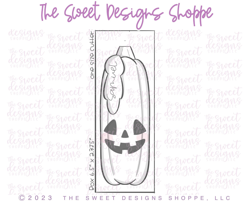 Cookie Cutters - Long Traditional Pumpkin - Cookie Cutter - The Sweet Designs Shoppe - One Size (5-3/4" Tall x 2" Wide) - ALL, Cookie Cutter, halloween, new, Promocode