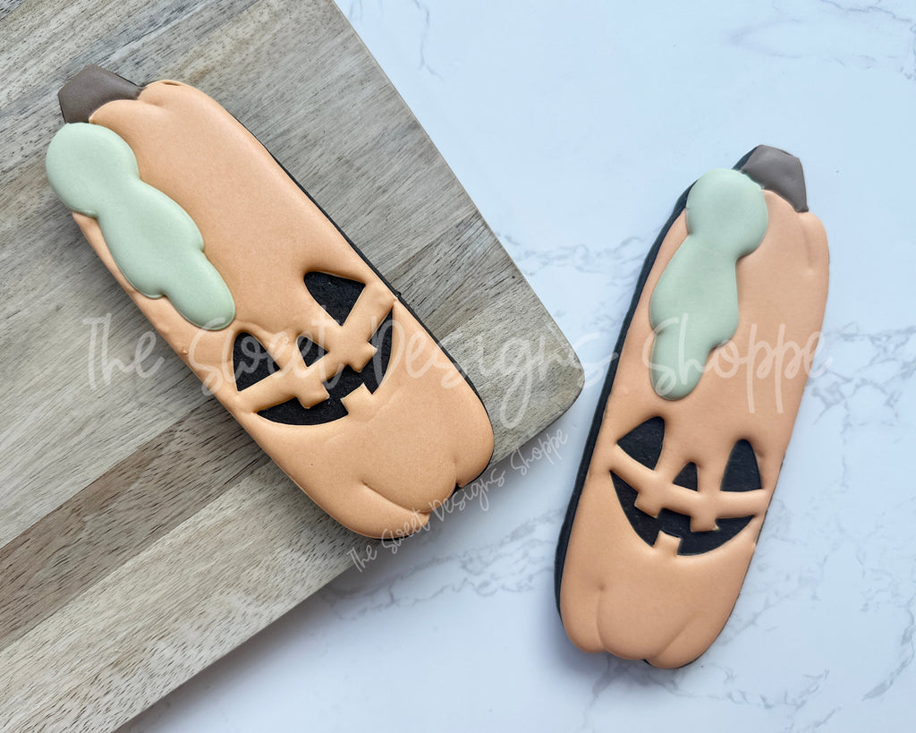 Cookie Cutters - Long Traditional Pumpkin - Cookie Cutter - The Sweet Designs Shoppe - One Size (5-3/4" Tall x 2" Wide) - ALL, Cookie Cutter, halloween, new, Promocode