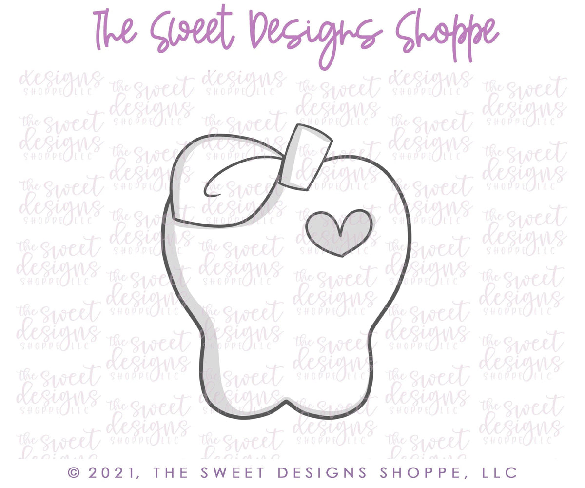 Cookie Cutters - Love Apple with Cutout - Cookie Cutter - The Sweet Designs Shoppe - TSDS - - ALL,back to school,Cookie Cutter,Grad,graduations,Promocode,School,School / Graduation,School Bus,school supplies,STL,teacher,teacher appreciation