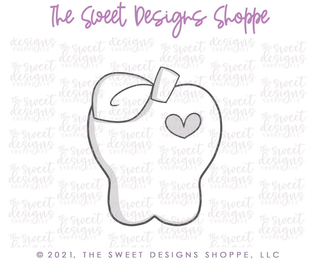 Cookie Cutters - Love Apple with Cutout - Cookie Cutter - The Sweet Designs Shoppe - TSDS - - ALL,back to school,Cookie Cutter,Grad,graduations,Promocode,School,School / Graduation,School Bus,school supplies,teacher,teacher appreciation