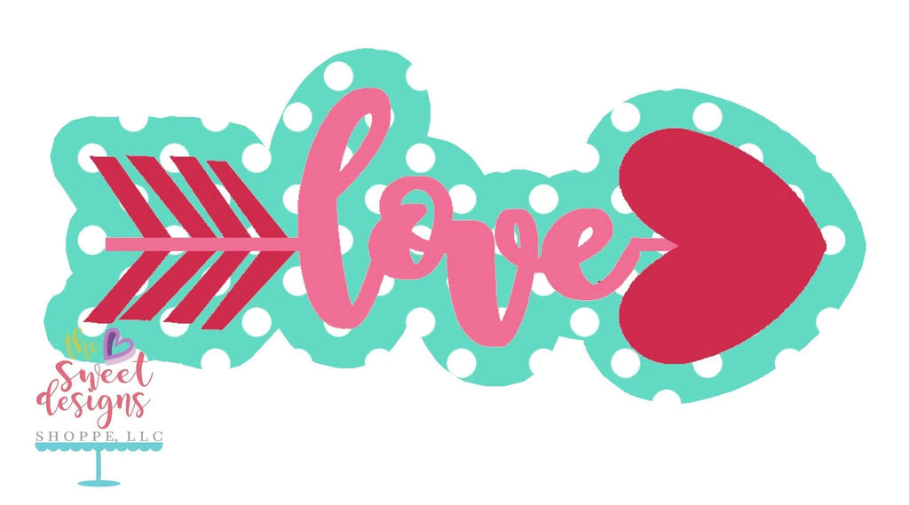 Cookie Cutters - Love Arrow v2- Cutter - Sweet Designs Shoppe - - ALL, Cookie Cutter, Fonts, Heart, Love, Promocode, Valentines, Wedding, Wings