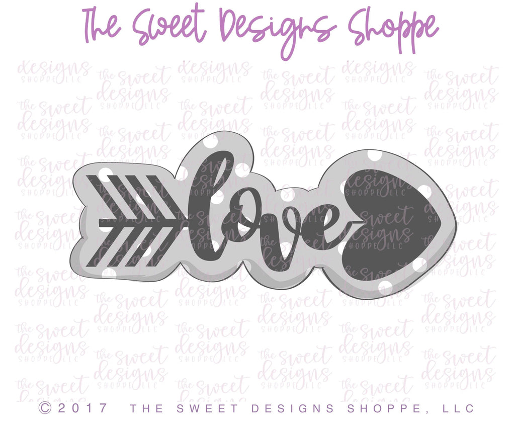 Cookie Cutters - Love Arrow v2- Cookie Cutter - Sweet Designs Shoppe - - ALL, Cookie Cutter, Fonts, Heart, Love, Promocode, Valentines, Wedding, Wings