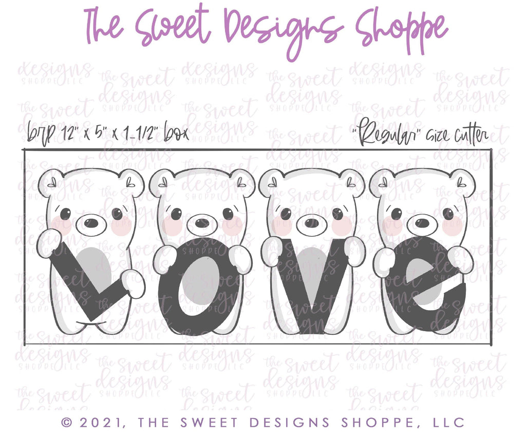 Cookie Cutters - LOVE Bears Set - Set of 4 - Cookie Cutters - The Sweet Designs Shoppe - - ALL, Animal, Animals, back to school, Cookie Cutter, Grad, graduations, Mini Sets, Promocode, regular sets, School, School / Graduation, school supplies, set, Teacher, Teacher Appreciation, valentine, valentines