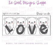 Cookie Cutters - LOVE Bears Set - Set of 4 - Cookie Cutters - The Sweet Designs Shoppe - TSDS - - ALL,Animal,Animals,back to school,Cookie Cutter,Grad,graduations,Mini Sets,Promocode,regular sets,School,School / Graduation,school supplies,set,Teacher,Teacher Appreciation,valentine,valentines