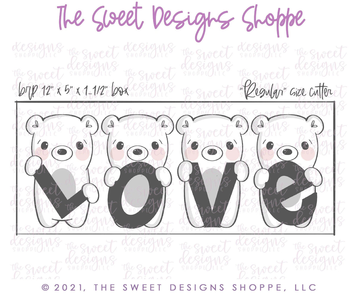 Cookie Cutters - LOVE Bears Set - Set of 4 - Cookie Cutters - The Sweet Designs Shoppe - TSDS - - ALL,Animal,Animals,back to school,Cookie Cutter,Grad,graduations,Mini Sets,Promocode,regular sets,School,School / Graduation,school supplies,set,Teacher,Teacher Appreciation,valentine,valentines