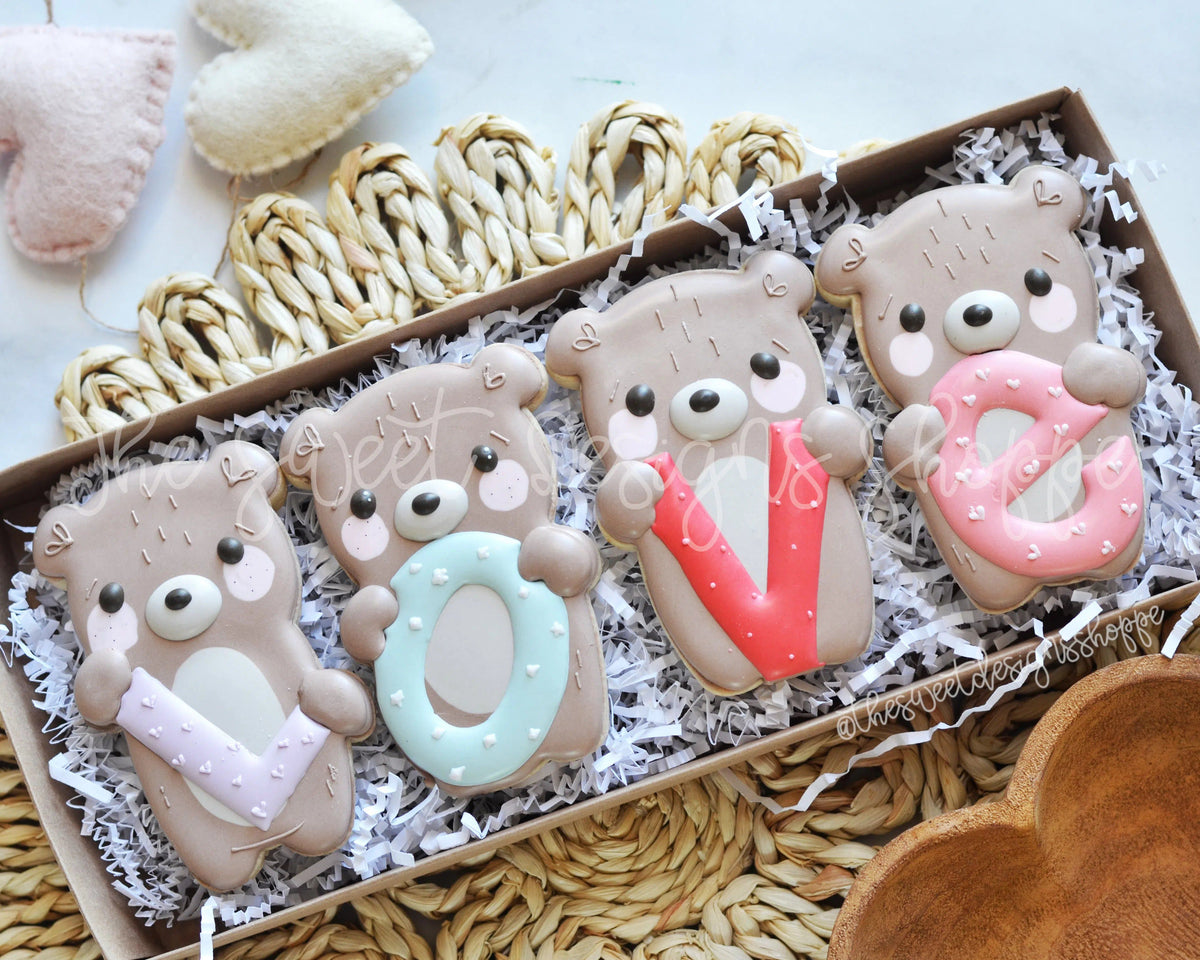 Cookie Cutters - LOVE Bears Set - Set of 4 - Cookie Cutters - The Sweet Designs Shoppe - TSDS - - ALL,Animal,Animals,back to school,Cookie Cutter,Grad,graduations,Mini Sets,Promocode,regular sets,School,School / Graduation,school supplies,set,Teacher,Teacher Appreciation,valentine,valentines