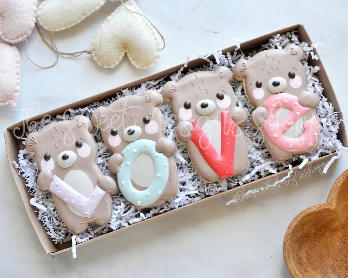 Cookie Cutters - LOVE Bears Set - Set of 4 - Cookie Cutters - The Sweet Designs Shoppe - TSDS - - ALL,Animal,Animals,back to school,Cookie Cutter,Grad,graduations,Mini Sets,Promocode,regular sets,School,School / Graduation,school supplies,set,Teacher,Teacher Appreciation,valentine,valentines