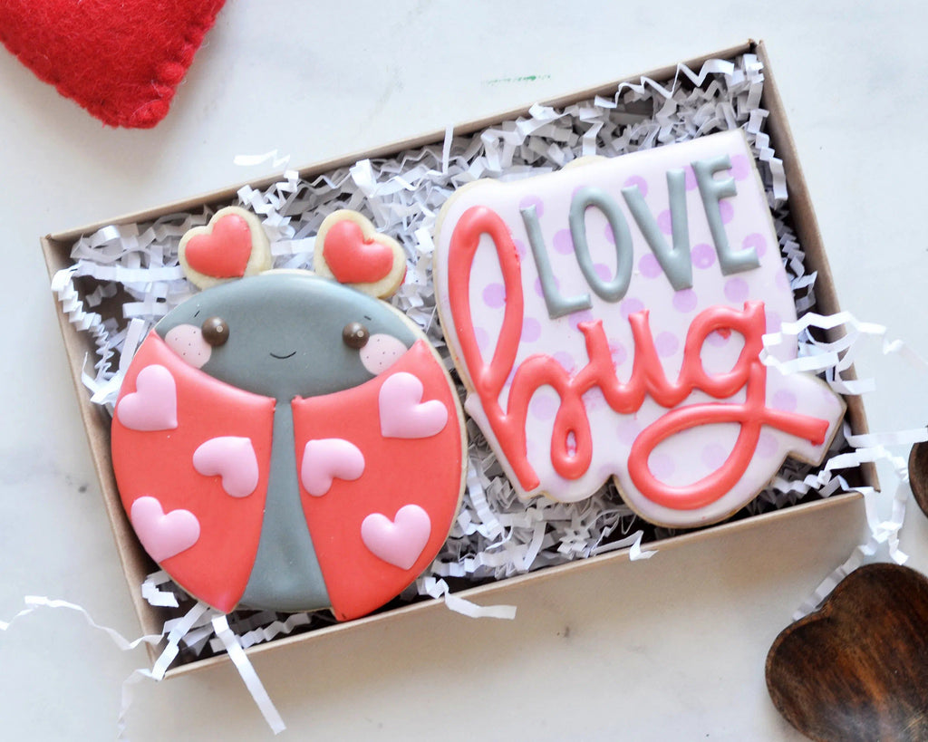 Cookie Cutters - Love Bug and Bug Love Plaque Set - 2 Piece Set - Cookie Cutters - The Sweet Designs Shoppe - - ALL, Animal, Animals, Animals and Insects, Cookie Cutter, Mini Set, Mini Sets, Promocode, regular sets, set, sets, valentine, valentines