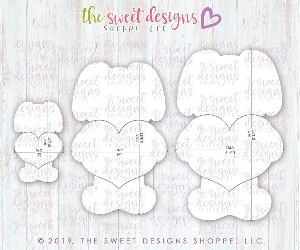 Cookie Cutters - Love Bunny Set - Cookie Cutters - The Sweet Designs Shoppe - TSDS - - ALL,Animal,Animals,Animals and Insects,Cookie Cutter,Easter,Easter / Spring,Love,Promocode,regular sets,set,sets,STL,Valentine,Valentines