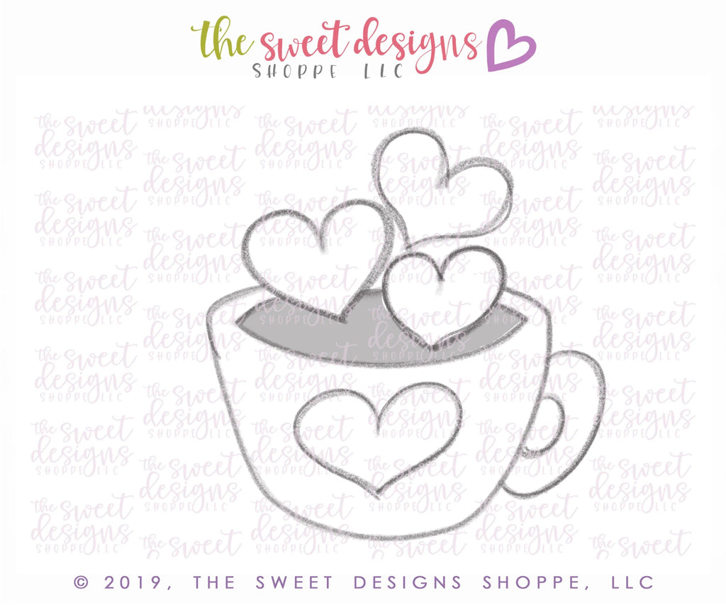 Cookie Cutters - Love Coffee Cup v2- Cookie Cutter - The Sweet Designs Shoppe - - 2018, ALL, beverage, Coffee, Cookie Cutter, drink, Love, Nurse, Nurse Appreciation, Promocode, Teacher, Teacher Appreciation, Valentine's, valentines collection 2018