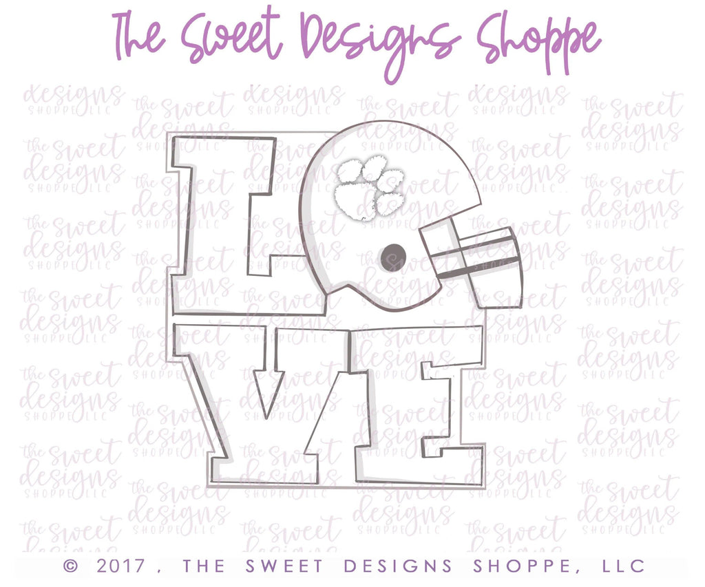 Cookie Cutters - LOVE Football v2 - Cookie Cutter - The Sweet Designs Shoppe - TSDS - - ALL,Cookie Cutter,dad,fan,Father,Fathers Day,football,grandfather,Hobbies,Plaque,Promocode,sport,sports,STL,superbowl
