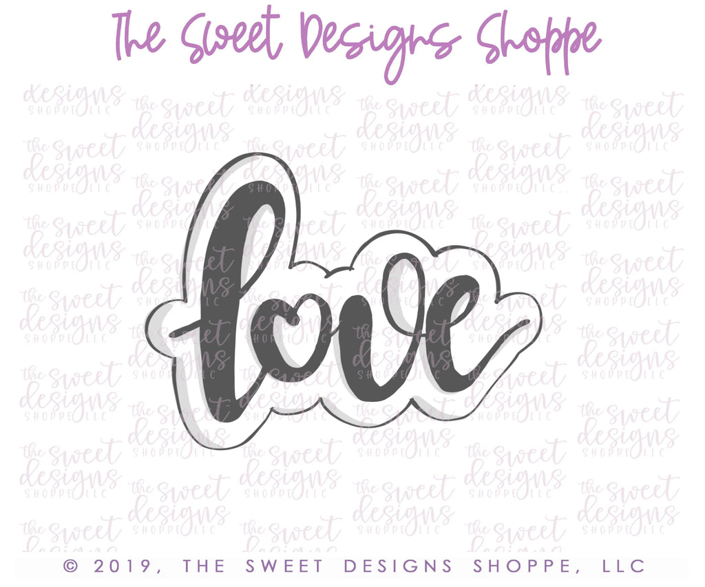 Cookie Cutters - Love Handlettering - Cookie Cutter - Sweet Designs Shoppe - - 2018, ALL, Cookie Cutter, handlettering, Heart, Love, Promocode, Valentines, valentines collection 2018