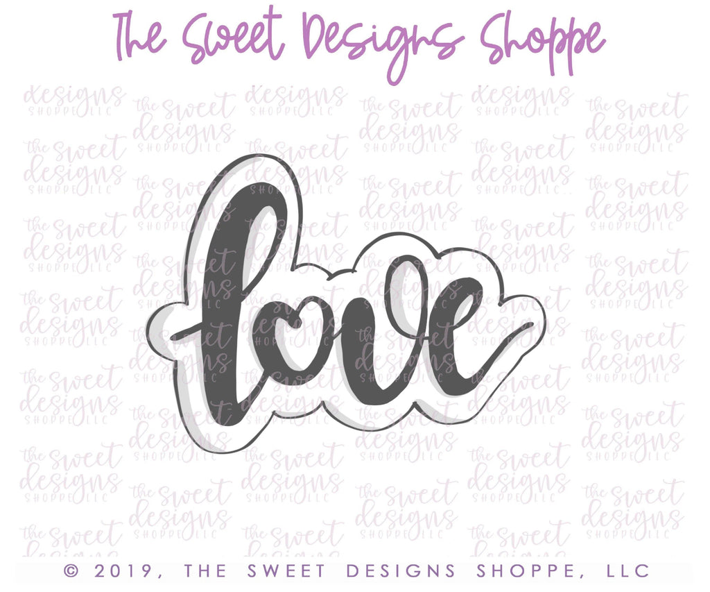 Cookie Cutters - Love Handlettering - Cookie Cutter - The Sweet Designs Shoppe - - 2018, ALL, Cookie Cutter, handlettering, Heart, Love, Promocode, Valentines, valentines collection 2018