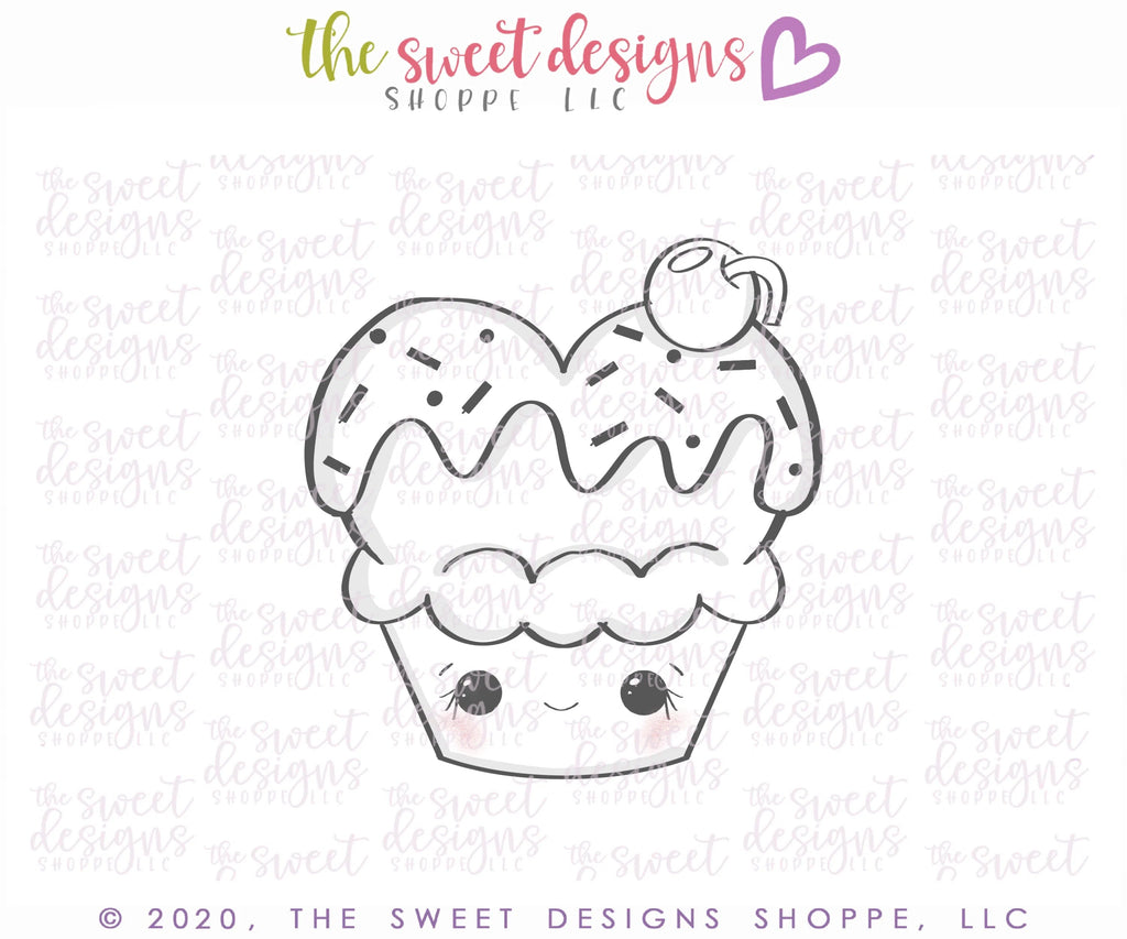 Cookie Cutters - Love Ice Cream - Cookie Cutter - Sweet Designs Shoppe - - ALL, cone, Cookie Cutter, Food, Food and Beverage, Food beverages, icecream, Promocode, summer, Sweet, Sweets, valentines