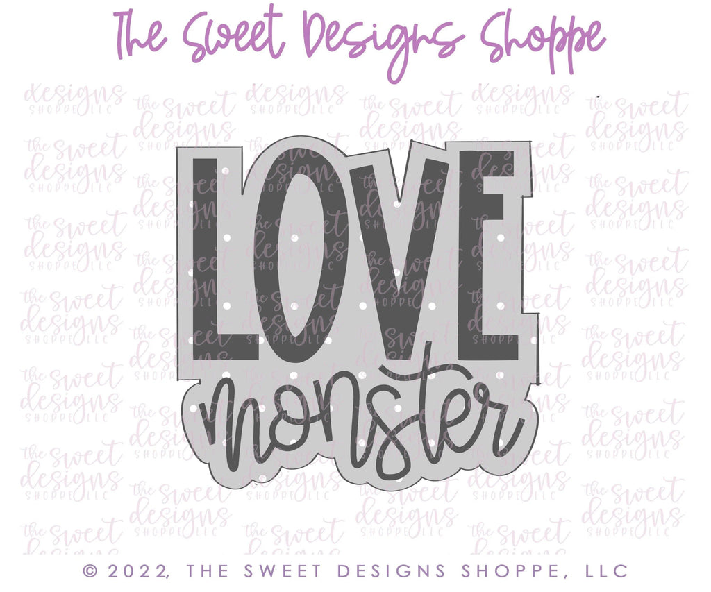 Cookie Cutters - LOVE Monster Plaque - Cookie Cutter - The Sweet Designs Shoppe - - ALL, Cookie Cutter, Plaque, Plaques, Promocode, valentine, valentines