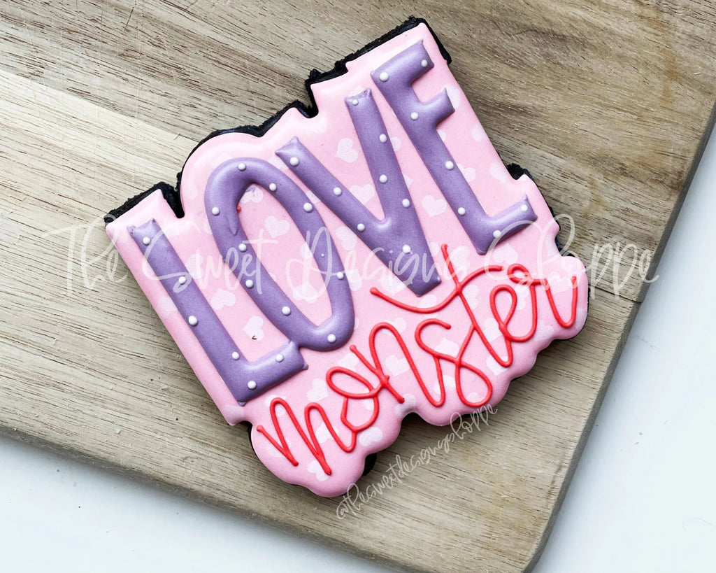 Cookie Cutters - LOVE Monster Plaque - Cookie Cutter - The Sweet Designs Shoppe - - ALL, Cookie Cutter, Plaque, Plaques, Promocode, valentine, valentines