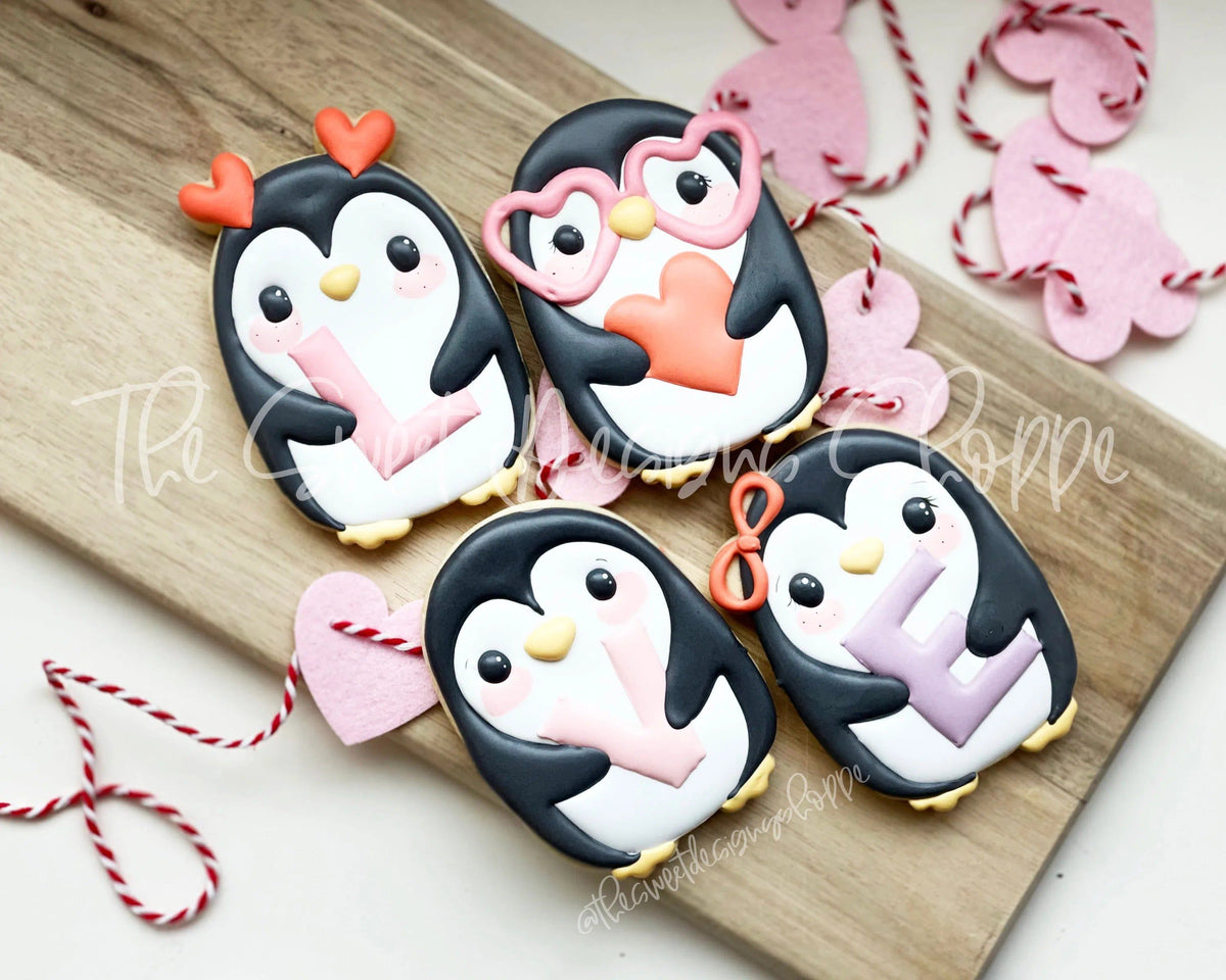 Cookie Cutters - Love Penguins Cookie Cutters Set - Set of 4 - Cookie Cutters - The Sweet Designs Shoppe - TSDS - - ALL,Animal,Animals,Animals and Insects,Cookie Cutter,Mini Sets,Promocode,regular sets,set,valentine,Valentine's