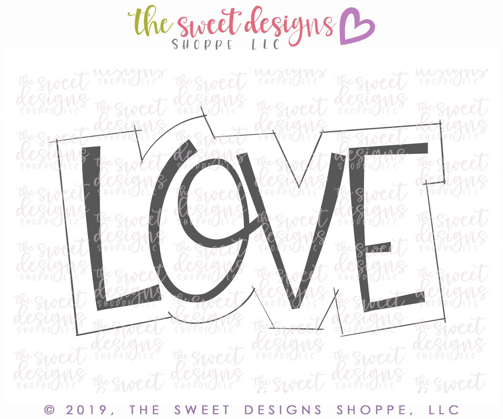 Cookie Cutters - LOVE Plaque 2020 - Cookie Cutter - The Sweet Designs Shoppe - - ALL, Cookie Cutter, Customize, Lettering, Love, Plaque, Promocode, Ribbon, Valentines, Wedding