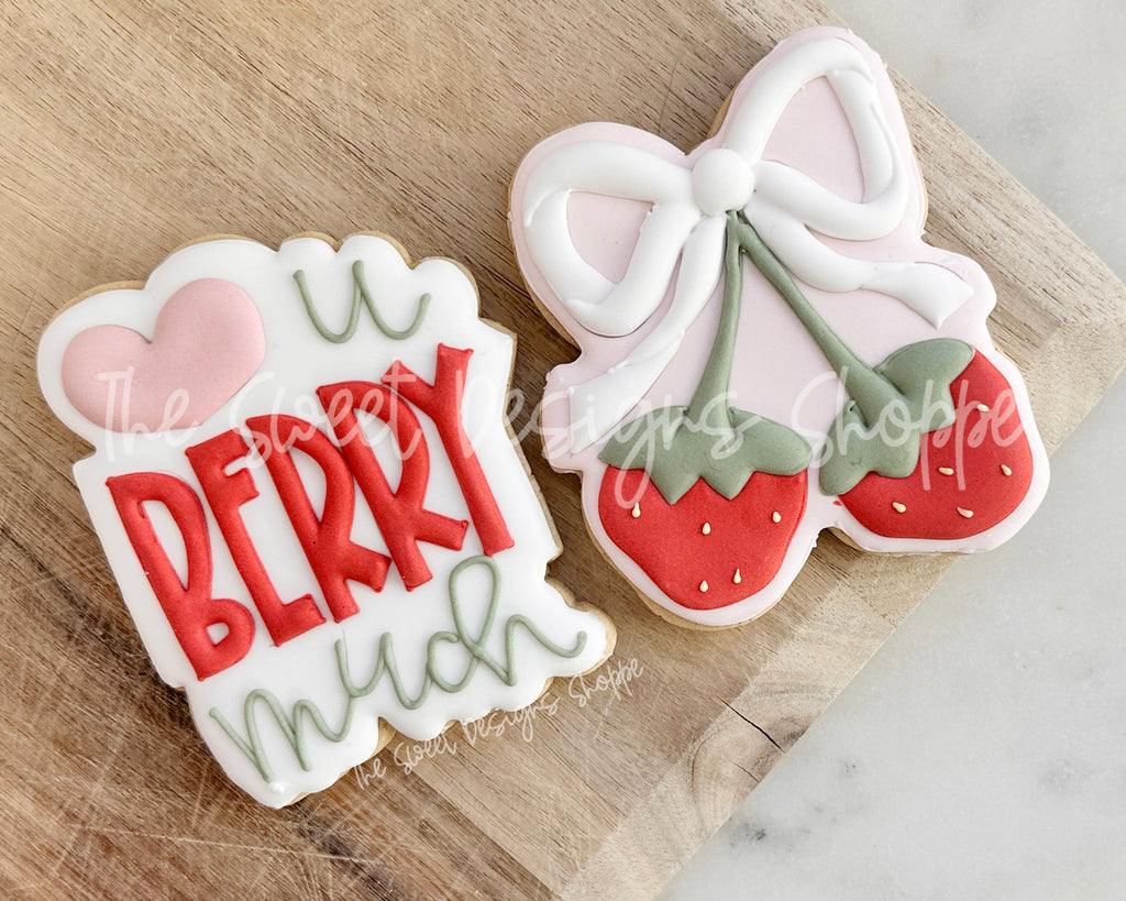 Cookie Cutters - Love U Berry Much Set - Set of 2 - Cookie Cutters - The Sweet Designs Shoppe - - ALL, Cookie Cutter, fruit, fruits, Fruits and Vegetables, Love, new, Promocode, regular sets, set, STL, valentine, Valentines