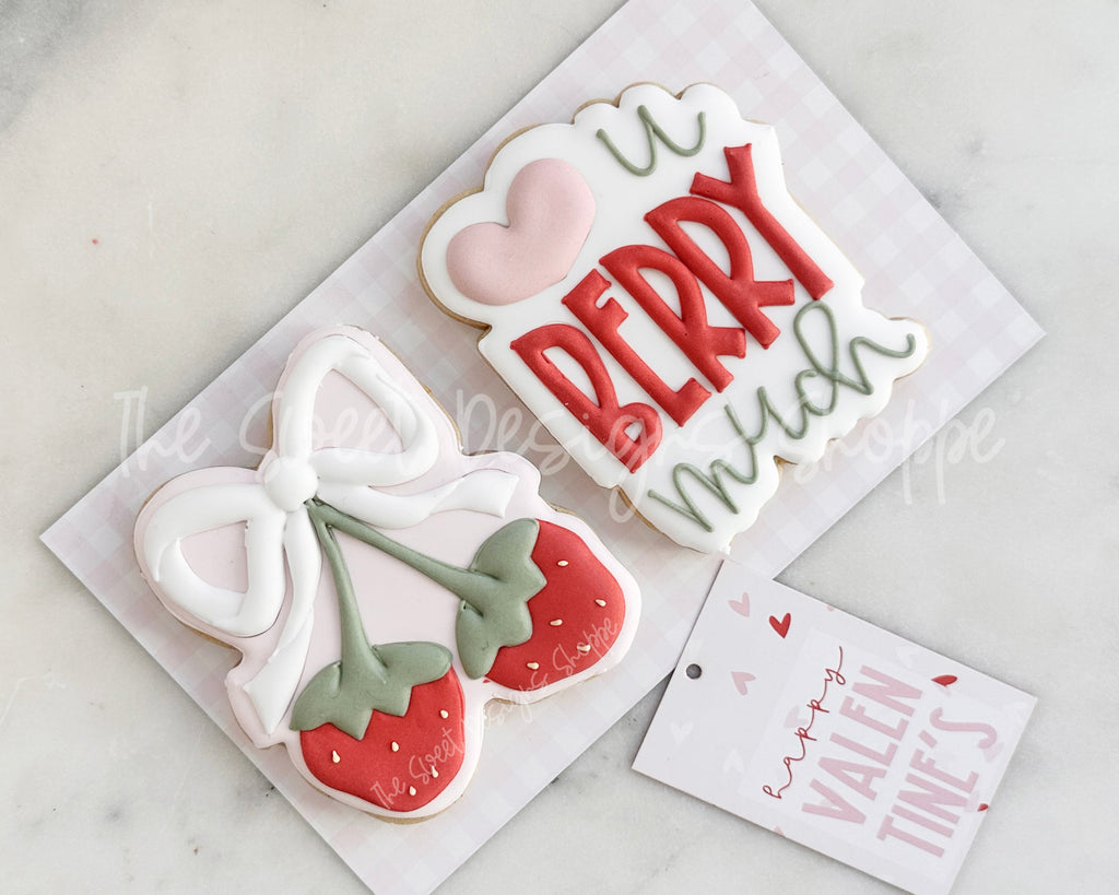 Cookie Cutters - Love U Berry Much Set - Set of 2 - Cookie Cutters - The Sweet Designs Shoppe - - ALL, Cookie Cutter, fruit, fruits, Fruits and Vegetables, Love, new, Promocode, regular sets, set, STL, valentine, Valentines