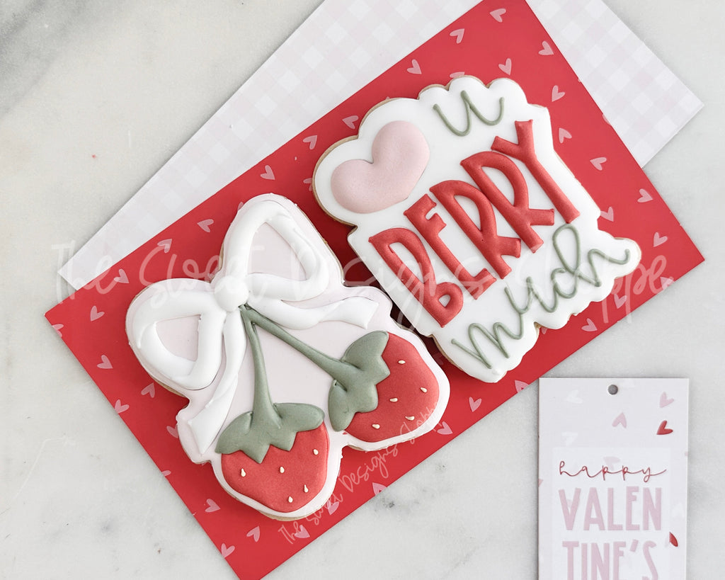 Cookie Cutters - Love U Berry Much Set - Set of 2 - Cookie Cutters - The Sweet Designs Shoppe - TSDS - - ALL,Cookie Cutter,fruit,fruits,Fruits and Vegetables,Love,Promocode,regular sets,set,STL,valentine,Valentines