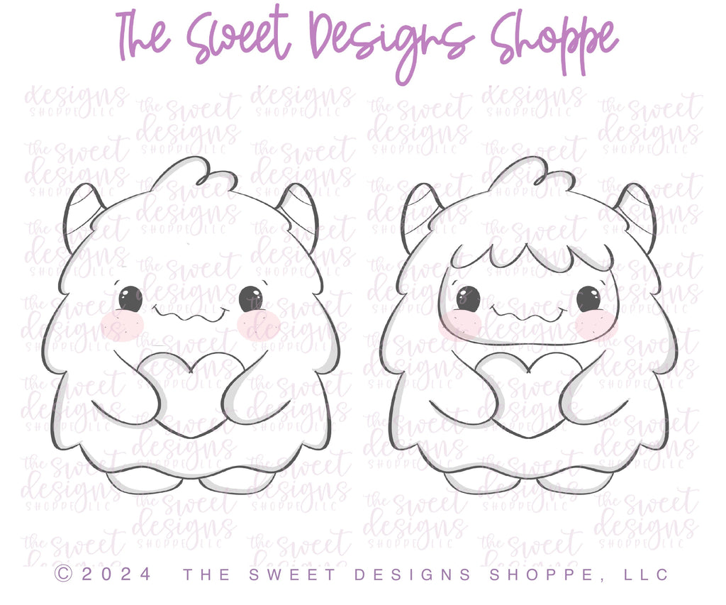 Cookie Cutters - Love Yeti - Cookie Cutter - The Sweet Designs Shoppe - TSDS - - ALL,Cookie Cutter,kids,Kids / Fantasy,Promocode,STL,valentine,Valentines,Yeti