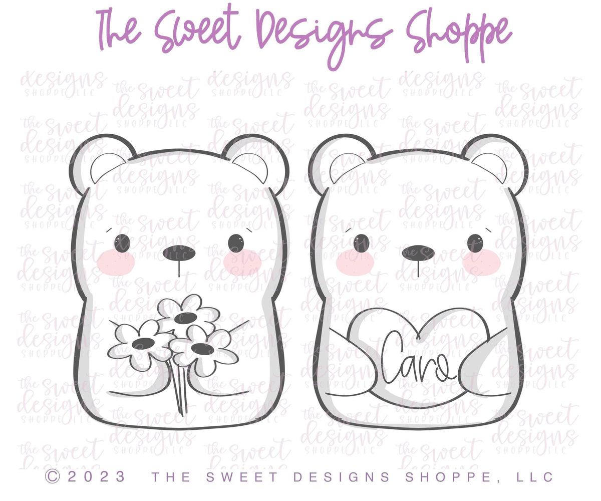 Cookie Cutters - Love you Beary Much Set - Set of 2 - Cookie Cutters - The Sweet Designs Shoppe - TSDS - - ALL,Animal,Animals,Animals and Insects,Cookie Cutter,Mini Sets,Plaque,Plaques,PLAQUES HANDLETTERING,Promocode,regular sets,set,STL,valentine,valentines