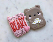 Cookie Cutters - Love you Beary Much Set - Set of 2 - Cookie Cutters - The Sweet Designs Shoppe - TSDS - - ALL,Animal,Animals,Animals and Insects,Cookie Cutter,Mini Sets,Plaque,Plaques,PLAQUES HANDLETTERING,Promocode,regular sets,set,STL,valentine,valentines