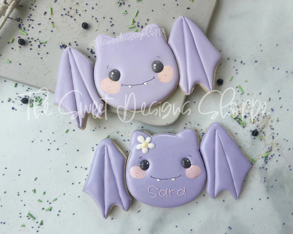 Cookie Cutters - Lovely Bat Set - 2 Piece Set - Cookie Cutters - Sweet Designs Shoppe - Set of 2 - Assembled Size ( 3-3/8" Tall x 7" Wide) - ALL, Animal, Animals, Animals and Insects, Cookie Cutter, halloween, Promocode, regular sets, set, sets