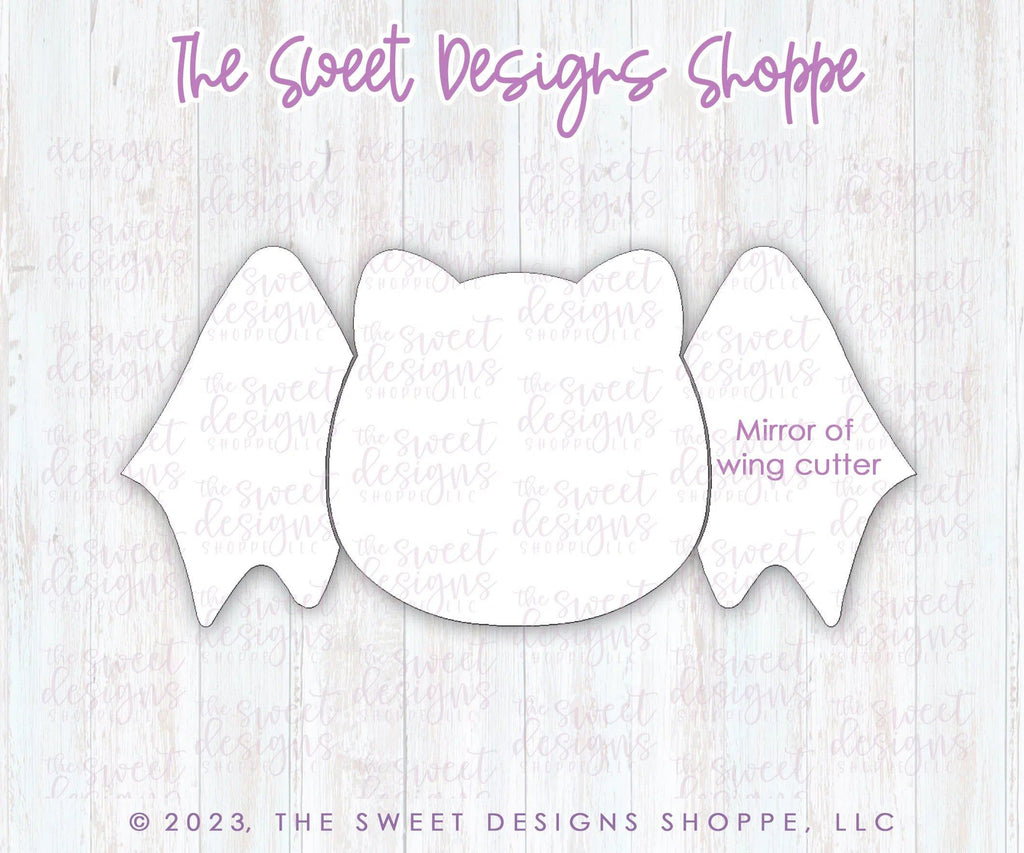 Cookie Cutters - Lovely Bat Set - 2 Piece Set - Cookie Cutters - The Sweet Designs Shoppe - Set of 2 - Assembled Size ( 3-3/8" Tall x 7" Wide) - ALL, Animal, Animals, Animals and Insects, Cookie Cutter, halloween, Promocode, regular sets, set, sets