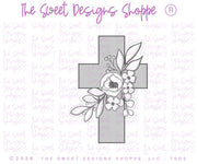Cookie Cutters - Lovely Floral Cross - Cookie Cutter - The Sweet Designs Shoppe - TSDS - - ALL,Cookie Cutter,Easter,Easter / Spring,First Communion,floral,Promocode,Religious,STL,Wedding,Wedding Favors