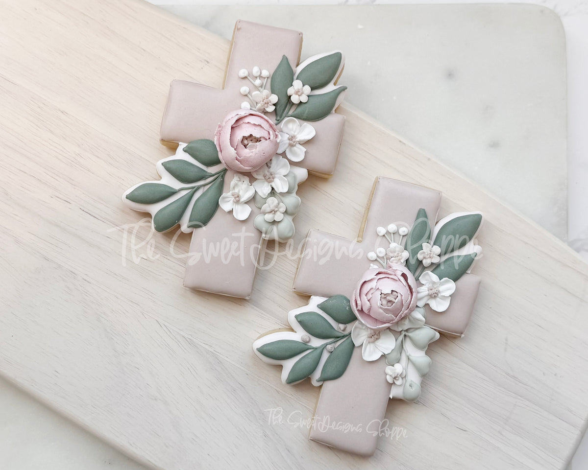 Cookie Cutters - Lovely Floral Cross - Cookie Cutter - The Sweet Designs Shoppe - TSDS - - ALL,Cookie Cutter,Easter,Easter / Spring,First Communion,floral,Promocode,Religious,STL,Wedding,Wedding Favors