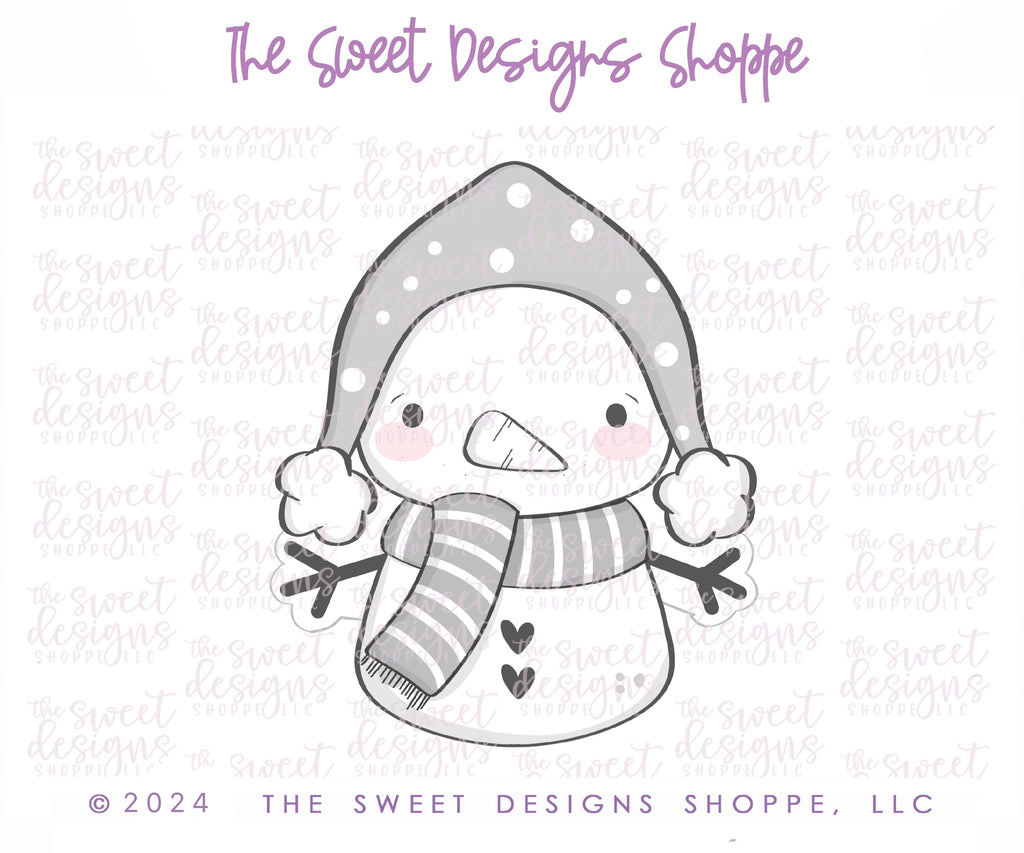 Cookie Cutters - Lovely Snowman - Cookie Cutter - The Sweet Designs Shoppe - - ALL, Christmas, Christmas / Winter, Christmas Cookies, Cookie Cutter, Frosty, new, Promocode, STL